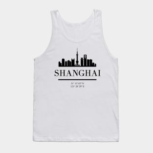 SHANGHAI CHINA BLACK SILHOUETTE SKYLINE ART Tank Top